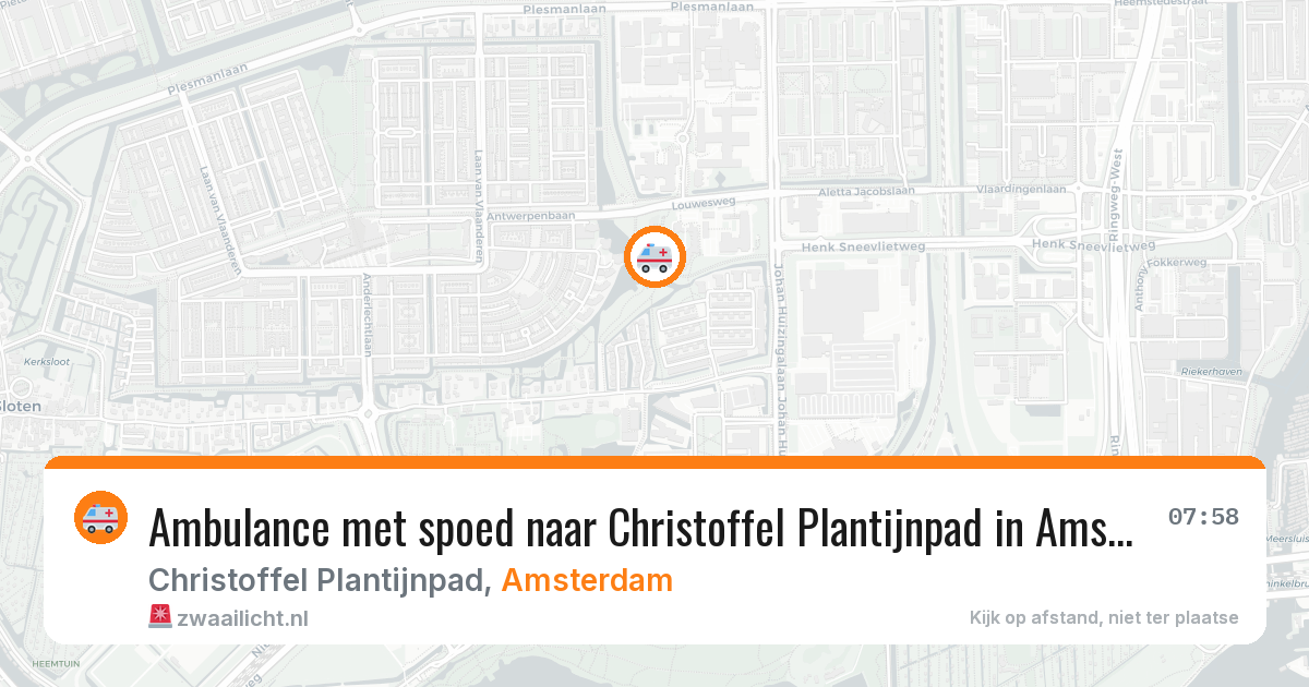 Ambulance met spoed naar Christoffel Plantijnpad in Amsterdam — 28 apr 2026