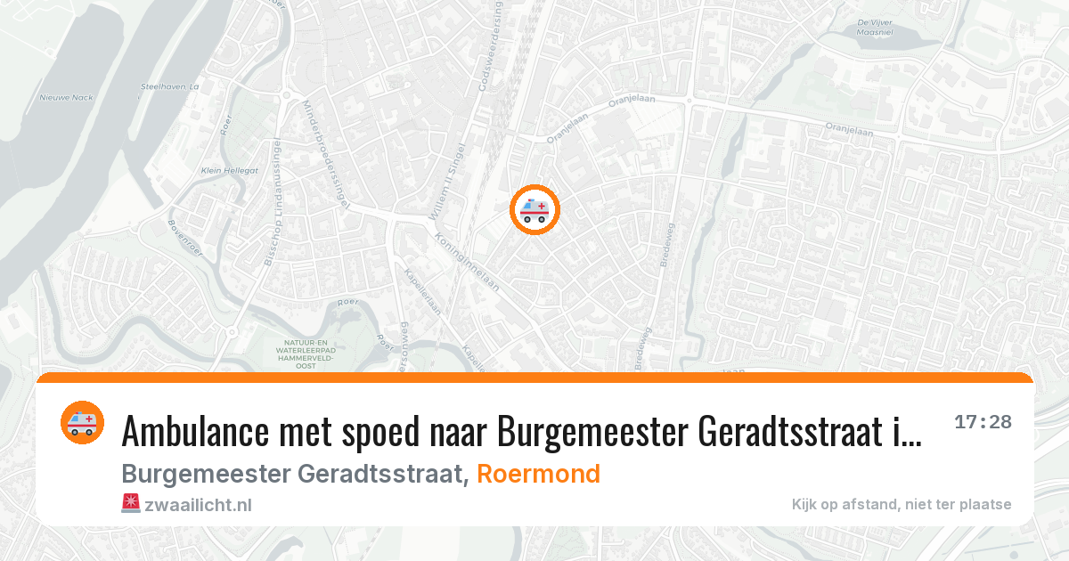 Ambulance met spoed naar Burgemeester Geradtsstraat in Roermond — 28 mei 2026
