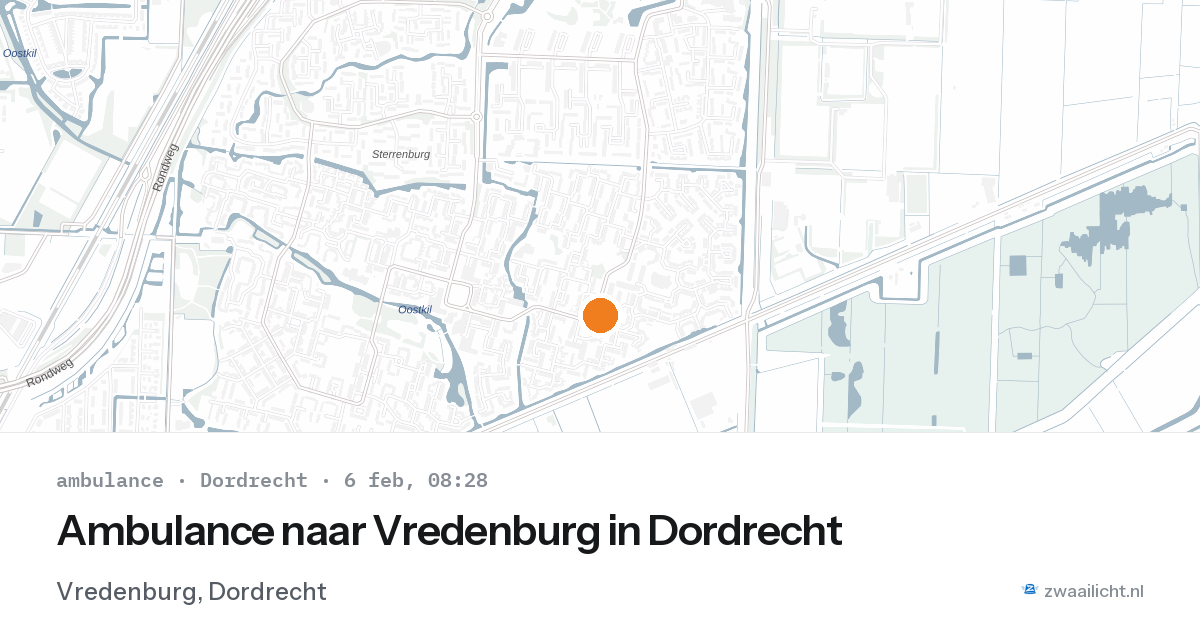 Ambulance naar Vredenburg in Dordrecht — 6 feb 2026