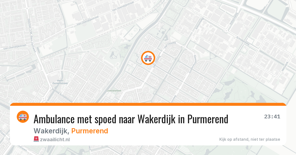 Ambulance met spoed naar Wakerdijk in Purmerend — 24 jan 2026