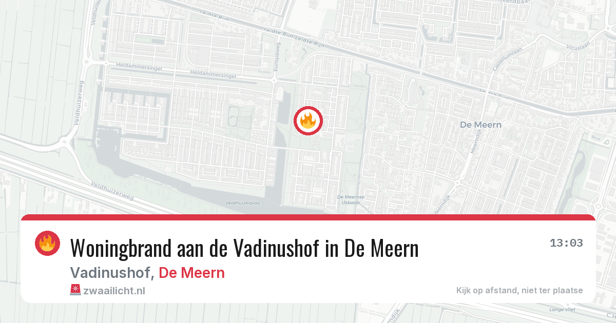 Woningbrand aan de Vadinushof in De Meern — 25 apr 2026