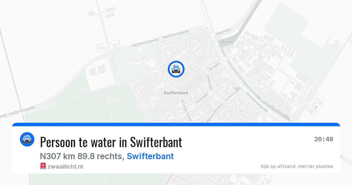 Persoon te water in Swifterbant — 14 feb 2026