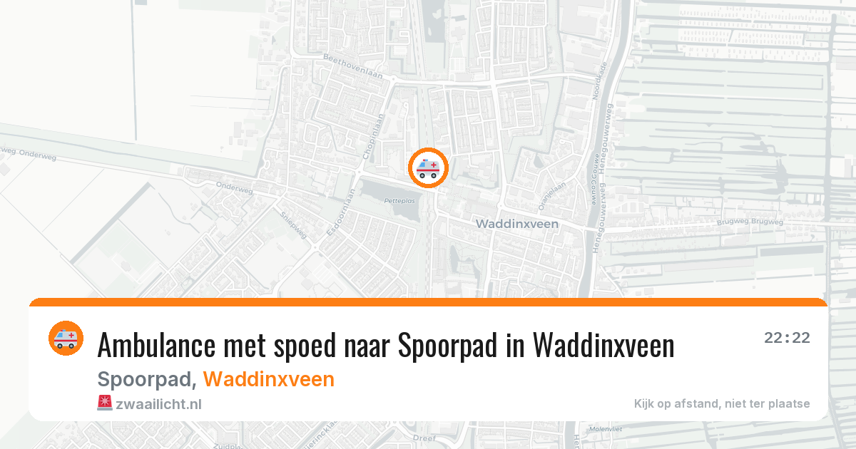 Ambulance met spoed naar Spoorpad in Waddinxveen — 25 jul 2026