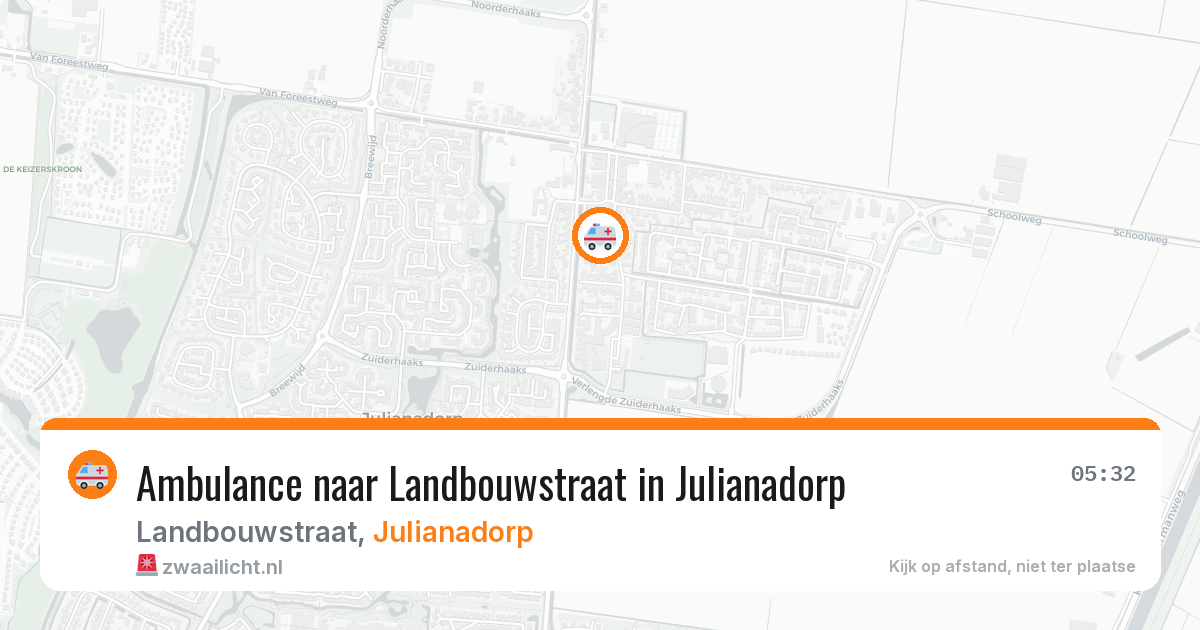 Ambulance naar Landbouwstraat in Julianadorp — 8 aug 2026