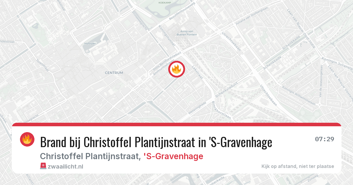 Brand bij Christoffel Plantijnstraat in 'S-Gravenhage — 19 jul 2026
