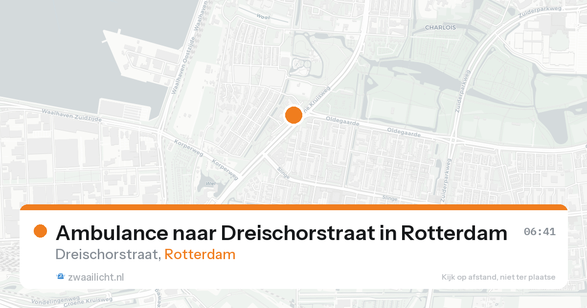 Ambulance naar Dreischorstraat in Rotterdam — 16 aug 2026
