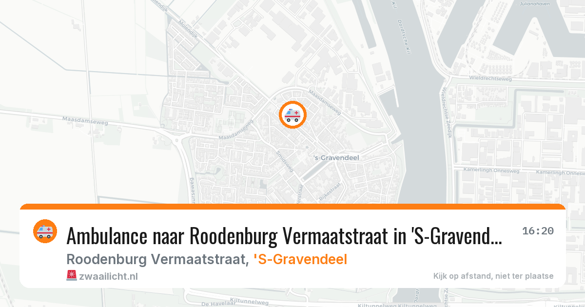 Ambulance naar Roodenburg Vermaatstraat in 'S-Gravendeel — 25 jun 2026