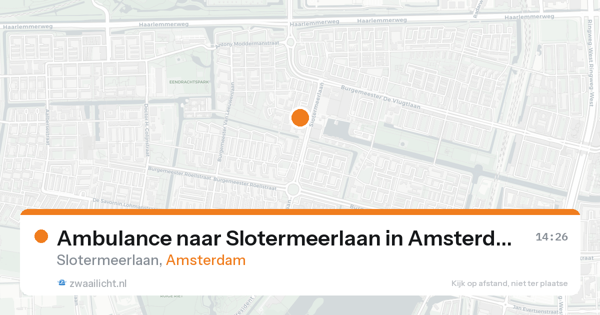 Ambulance naar Slotermeerlaan in Amsterdam — 16 aug 2026