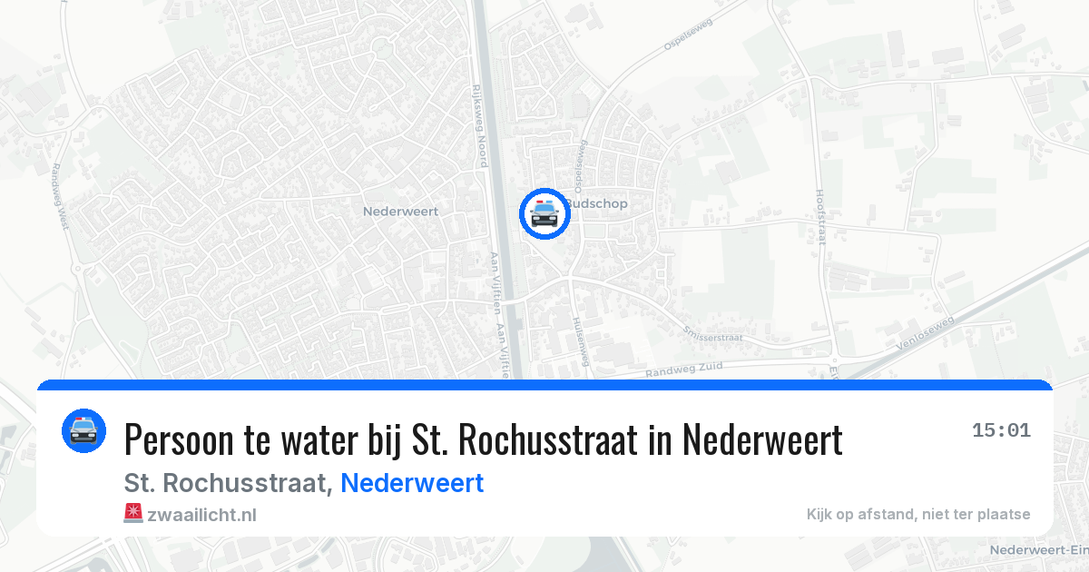 Persoon te water bij St. Rochusstraat in Nederweert — 26 jun 2026