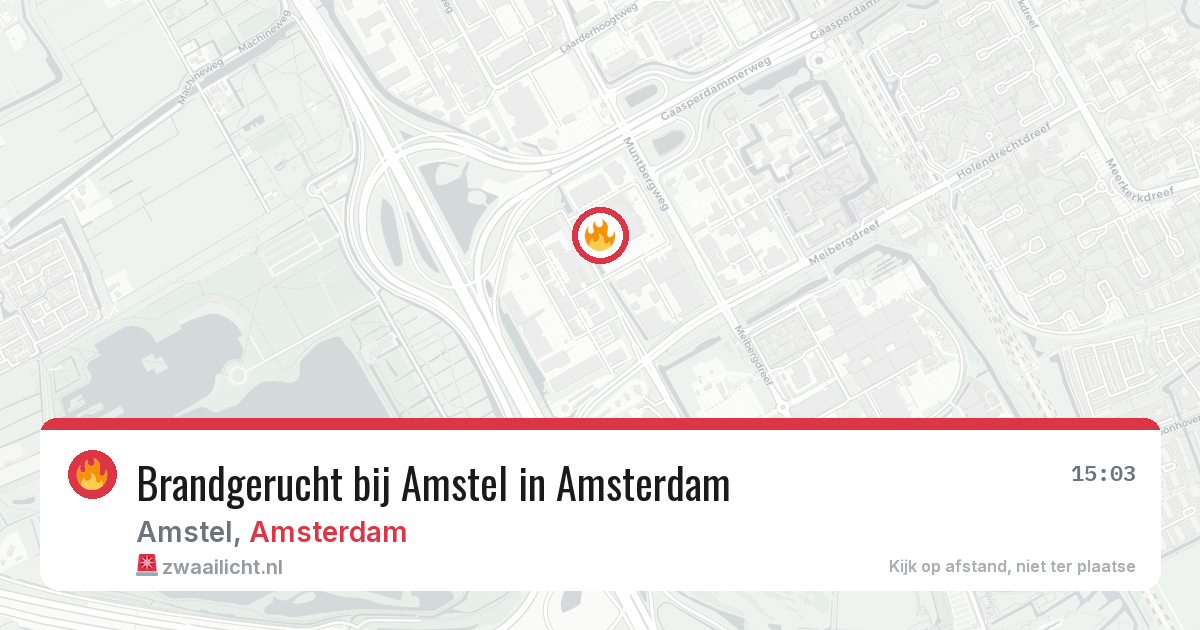 Brandgerucht bij Amstel in Amsterdam — 27 apr 2026