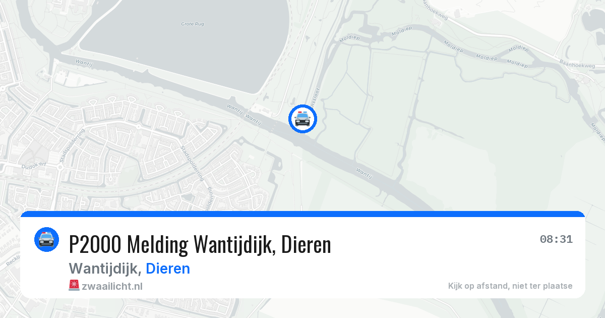 P2000 Melding Wantijdijk, Dieren — 16 jul 2026