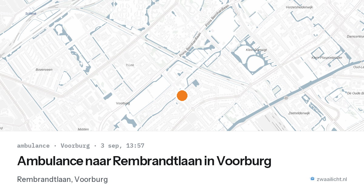 Ambulance naar Rembrandtlaan in Voorburg — 3 sep 2026