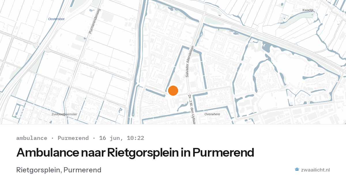 Ambulance naar Rietgorsplein in Purmerend — 16 jun 2026