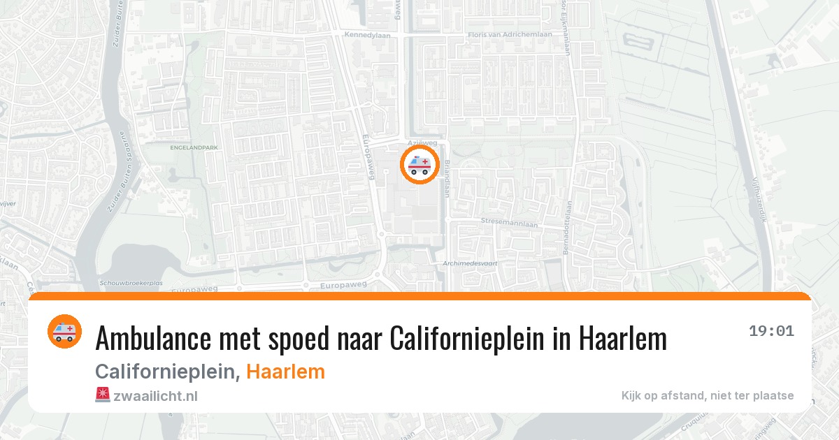 Ambulance met spoed naar Californieplein in Haarlem — 3 jun 2026