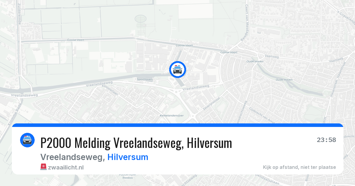 P2000 Melding Vreelandseweg, Hilversum — 6 jun 2026