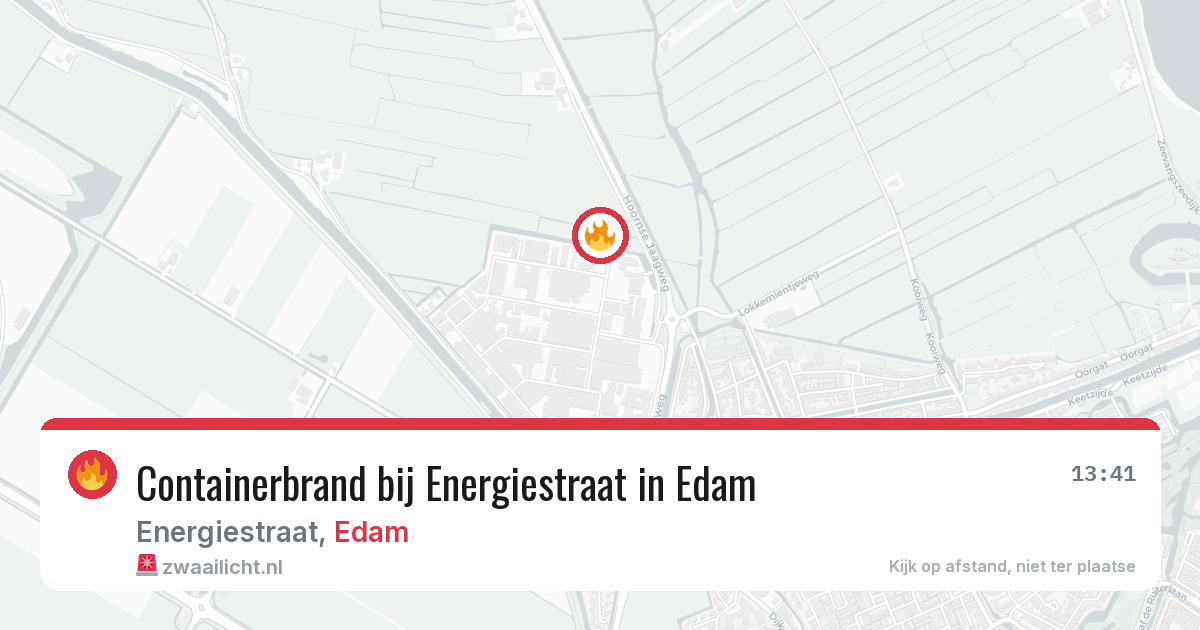 Containerbrand bij Energiestraat in Edam — 16 mrt 2026