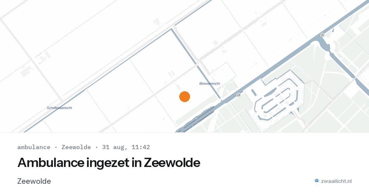 Ambulance ingezet in Zeewolde — 31 aug 2026