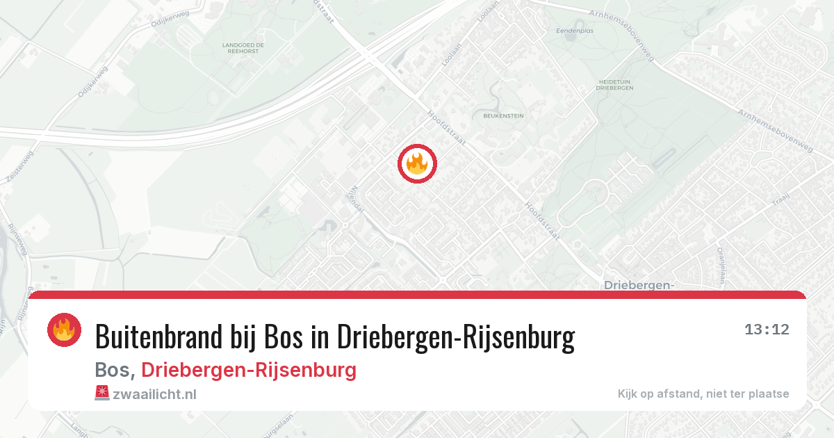 Buitenbrand bij Bos in Driebergen-Rijsenburg — 12 aug 2026