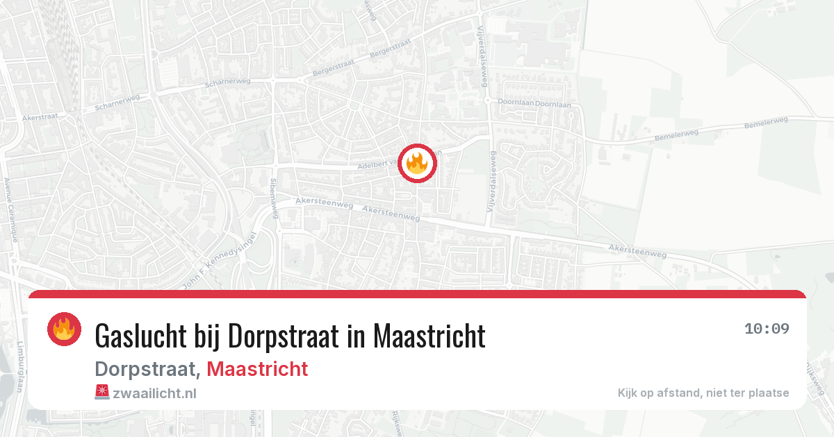Gaslucht bij Dorpstraat in Maastricht — 30 mei 2026