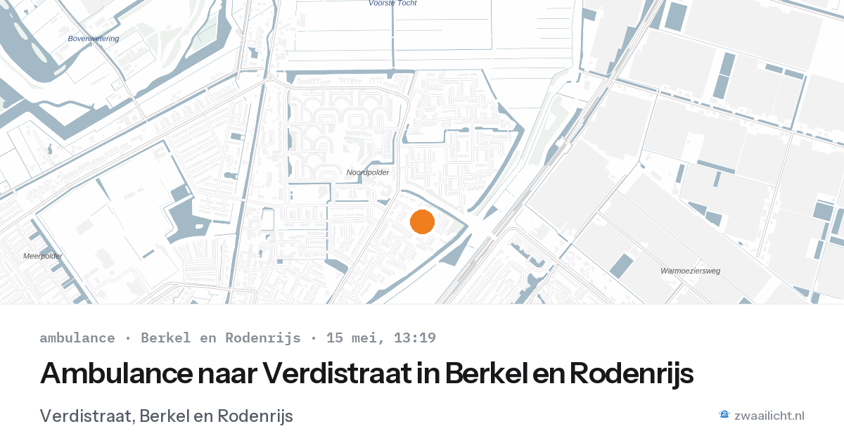 Ambulance naar Verdistraat in Berkel en Rodenrijs — 15 mei 2026
