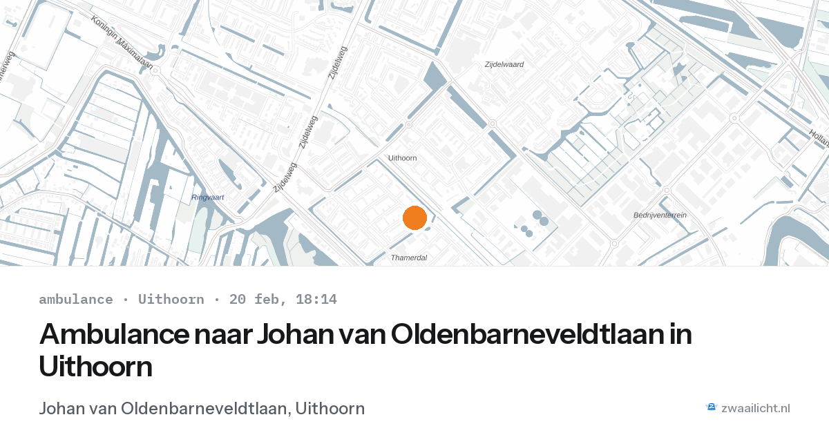 Ambulance naar Johan van Oldenbarneveldtlaan in Uithoorn — 20 feb 2026