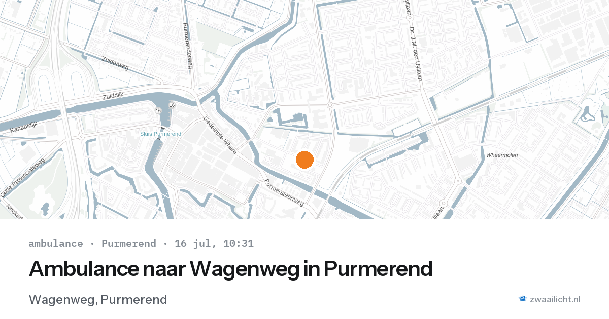 Ambulance naar Wagenweg in Purmerend — 16 jul 2026