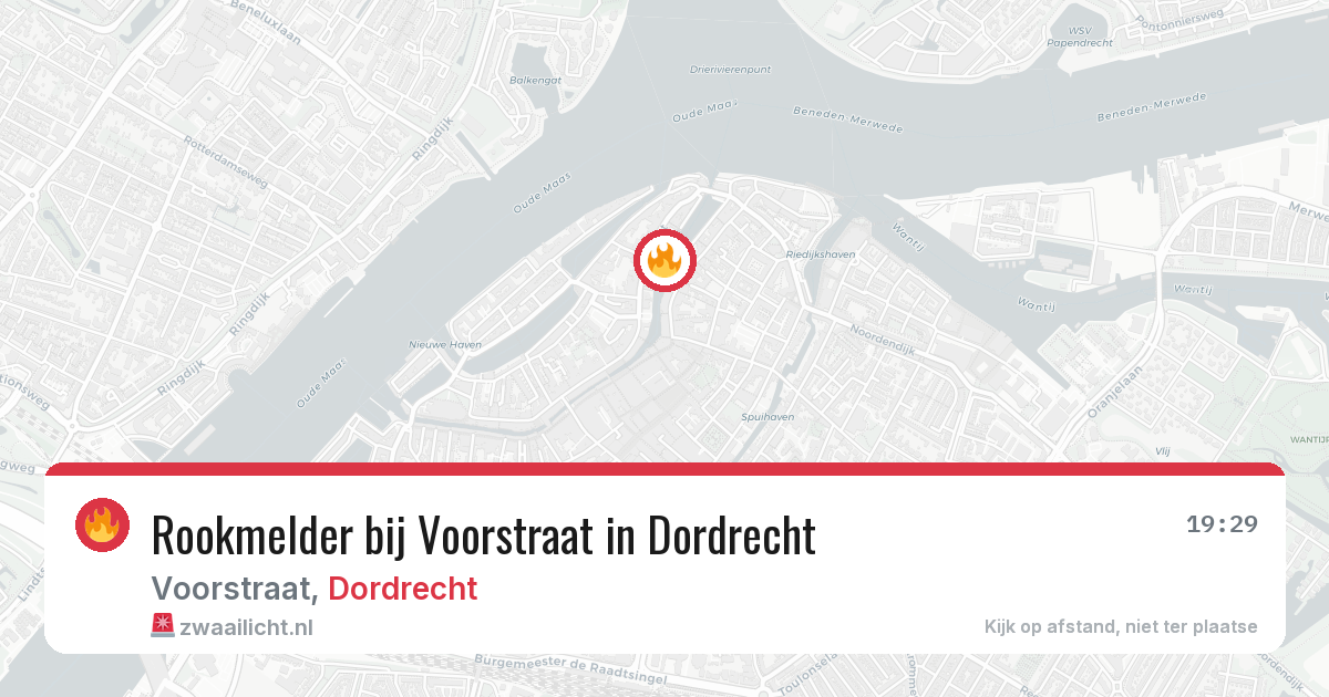 Rookmelder bij Voorstraat in Dordrecht — 15 jun 2026