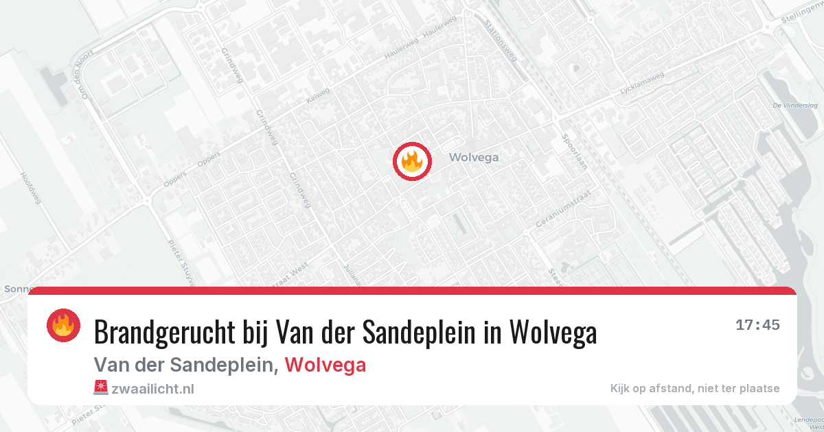 Brandgerucht bij Van der Sandeplein in Wolvega — 30 mei 2026