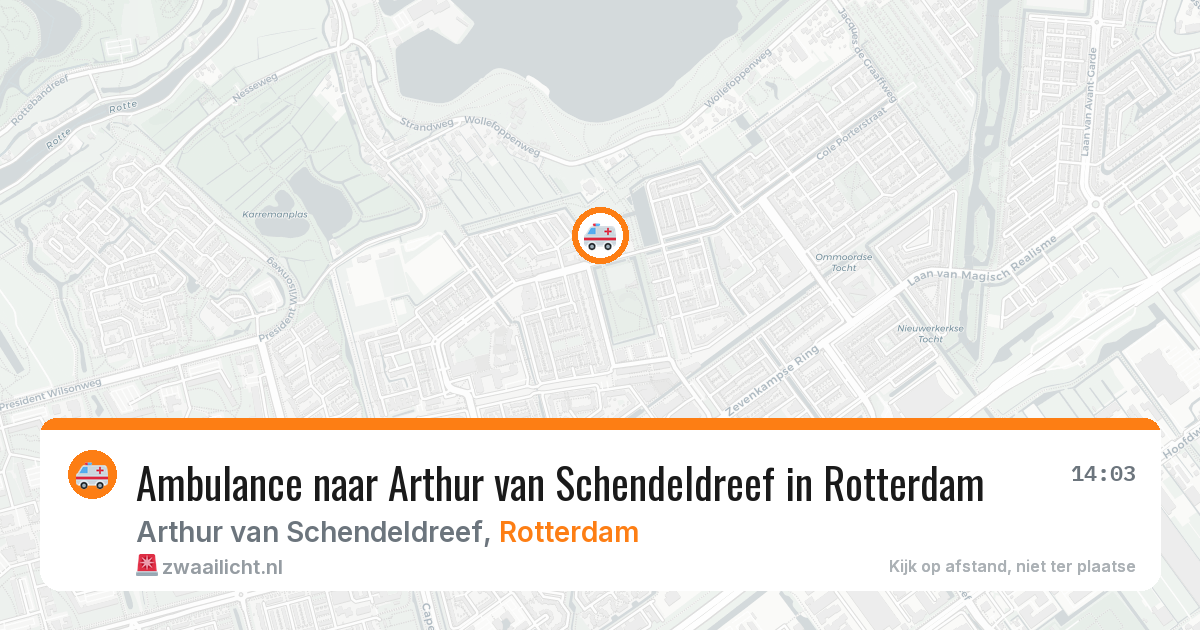 Ambulance naar Arthur van Schendeldreef in Rotterdam — 15 jul 2026