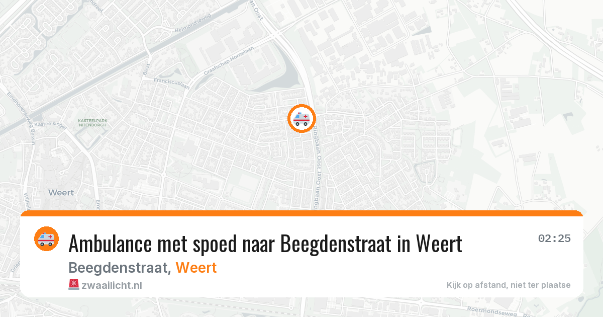 Ambulance met spoed naar Beegdenstraat in Weert — 13 jun 2026
