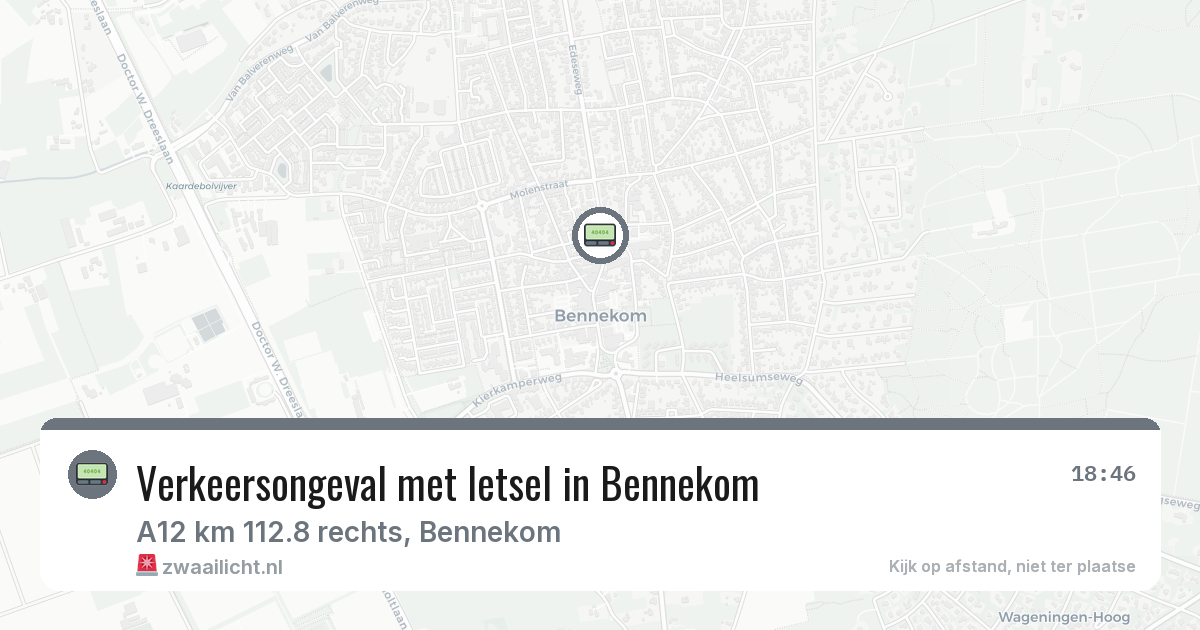 Verkeersongeval met letsel in Bennekom — 2 mei 2026