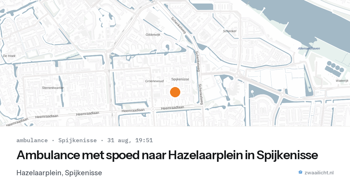 Ambulance met spoed naar Hazelaarplein in Spijkenisse — 31 aug 2026