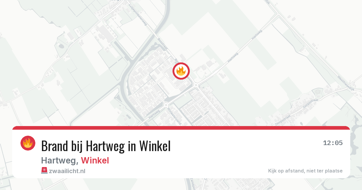 Brand bij Hartweg in Winkel — 10 aug 2026