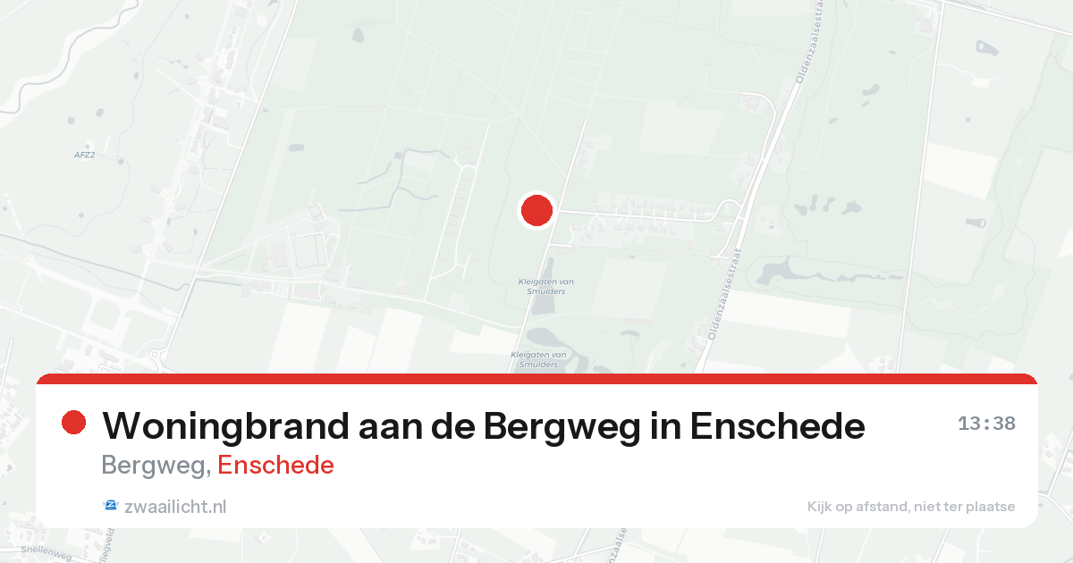 Woningbrand aan de Bergweg in Enschede — 20 aug 2026