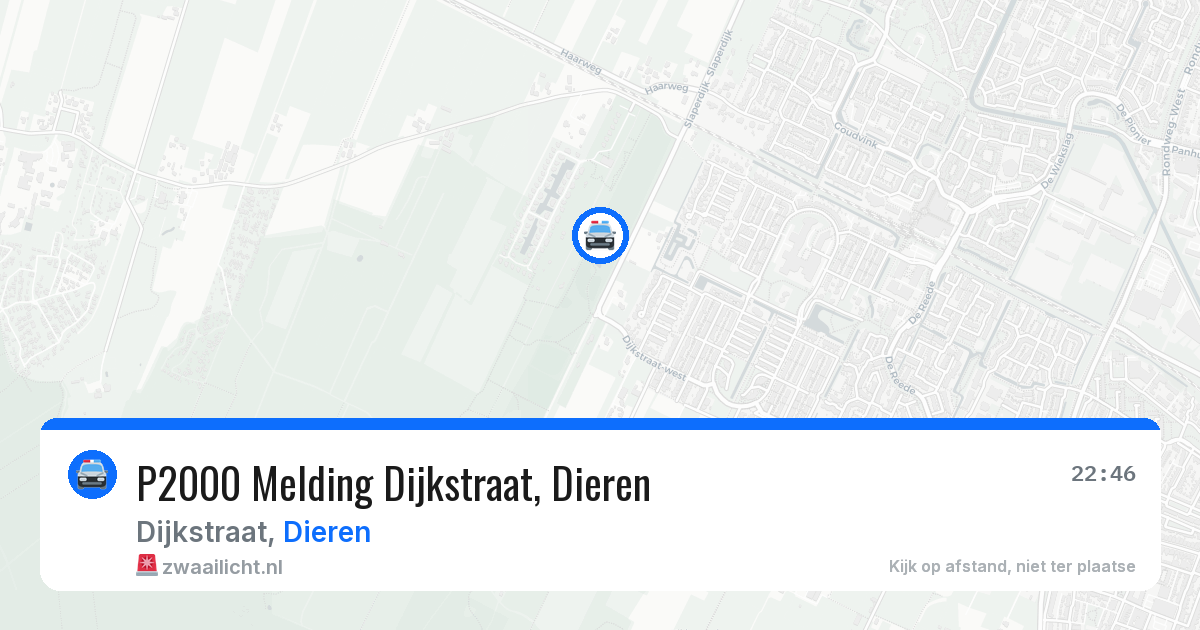 P2000 Melding Dijkstraat, Dieren — 29 jul 2026