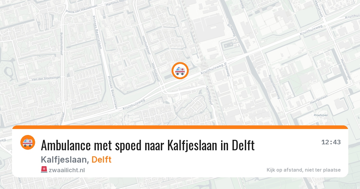 Ambulance met spoed naar Kalfjeslaan in Delft — 22 mei 2026