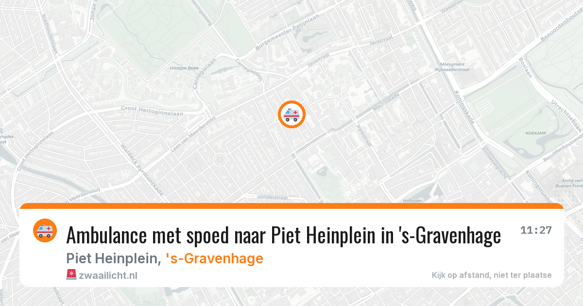 Ambulance met spoed naar Piet Heinplein in 's-Gravenhage — 29 jul 2026
