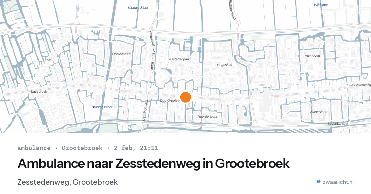 Ambulance naar Zesstedenweg in Grootebroek — 2 feb 2026