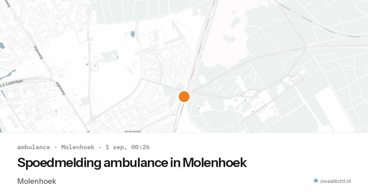 Spoedmelding ambulance in Molenhoek — 31 aug 2026