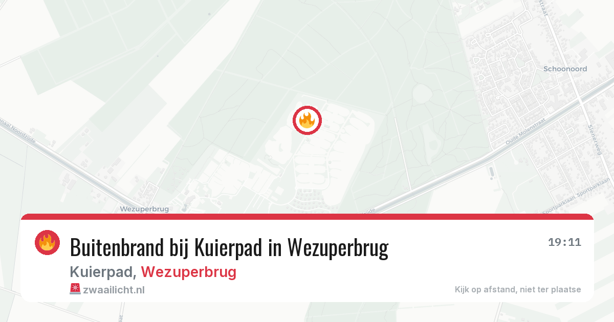 Buitenbrand bij Kuierpad in Wezuperbrug — 9 aug 2026