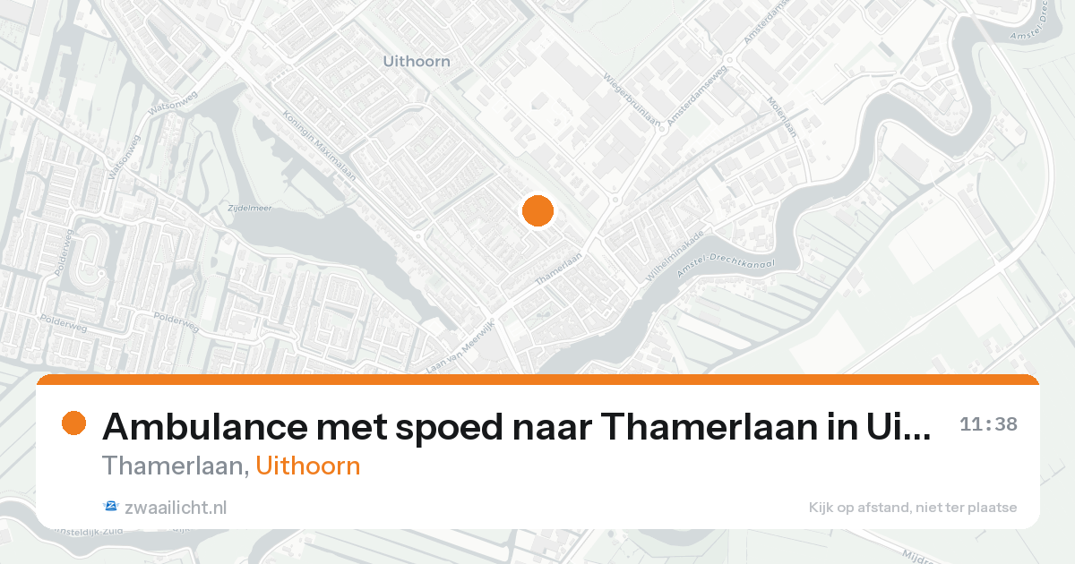 Ambulance met spoed naar Thamerlaan in Uithoorn — 22 aug 2026