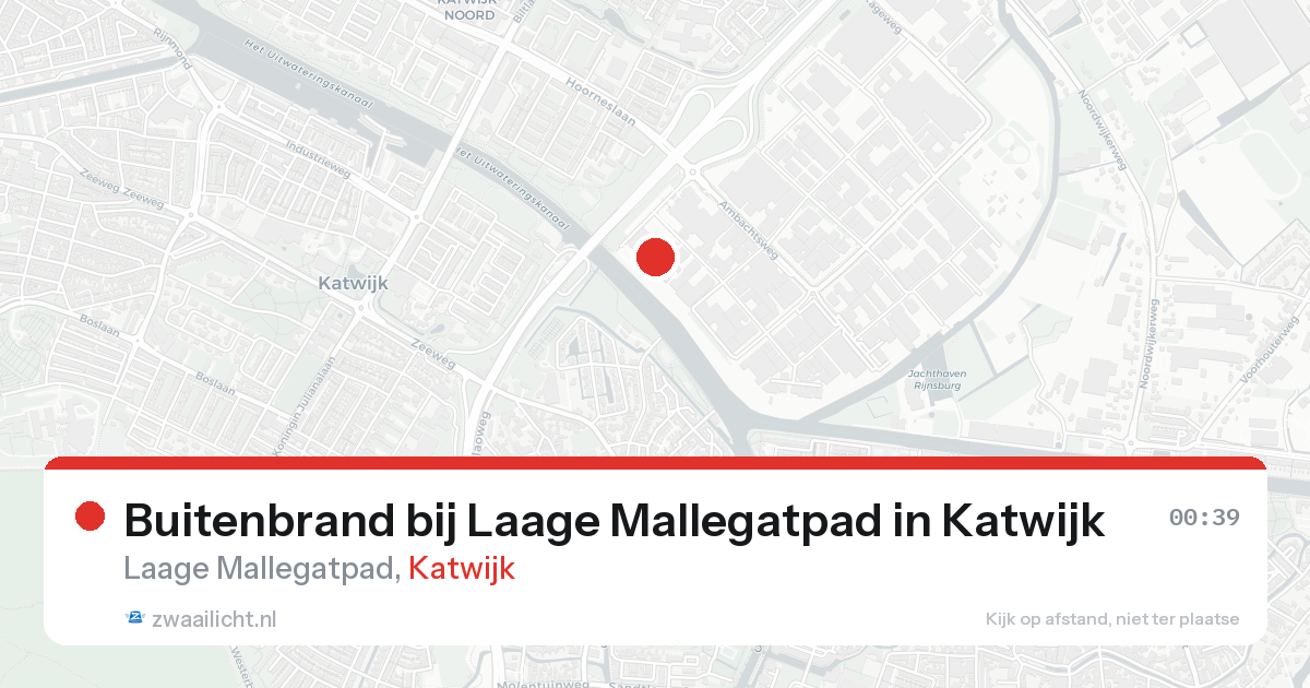 Buitenbrand bij Laage Mallegatpad in Katwijk — 15 aug 2026
