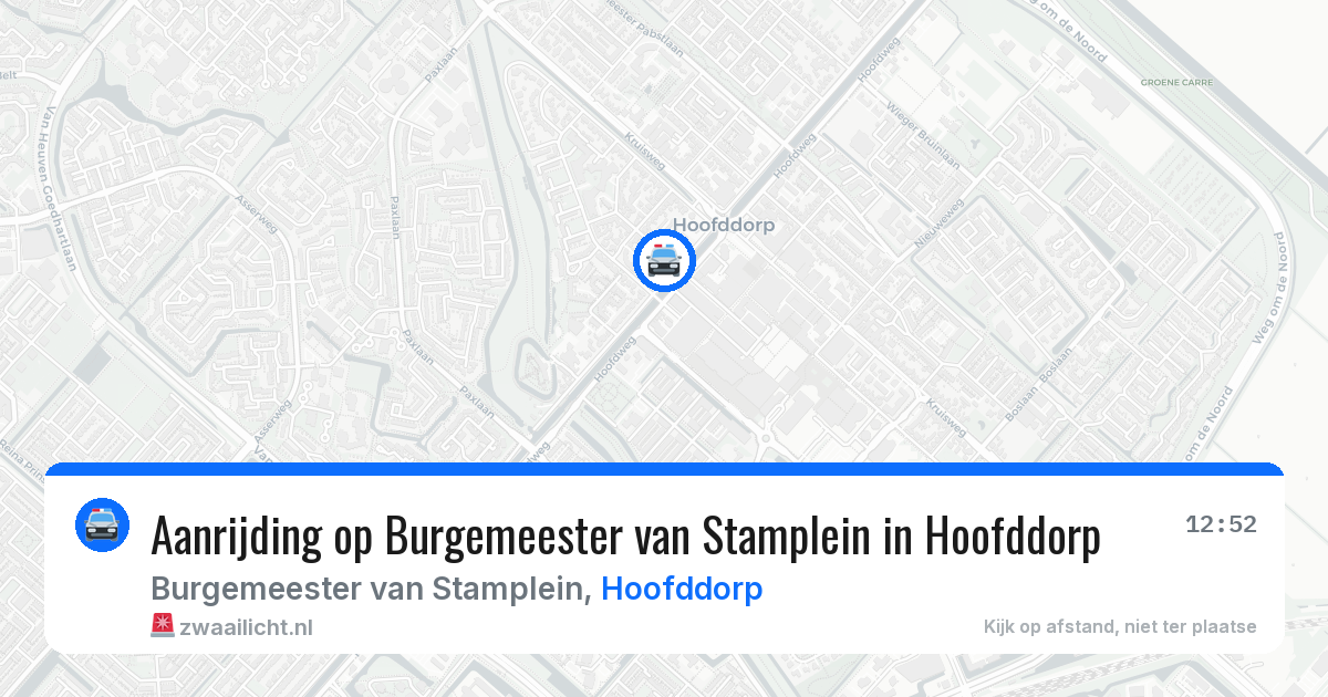 Aanrijding op Burgemeester van Stamplein in Hoofddorp — 22 mei 2026