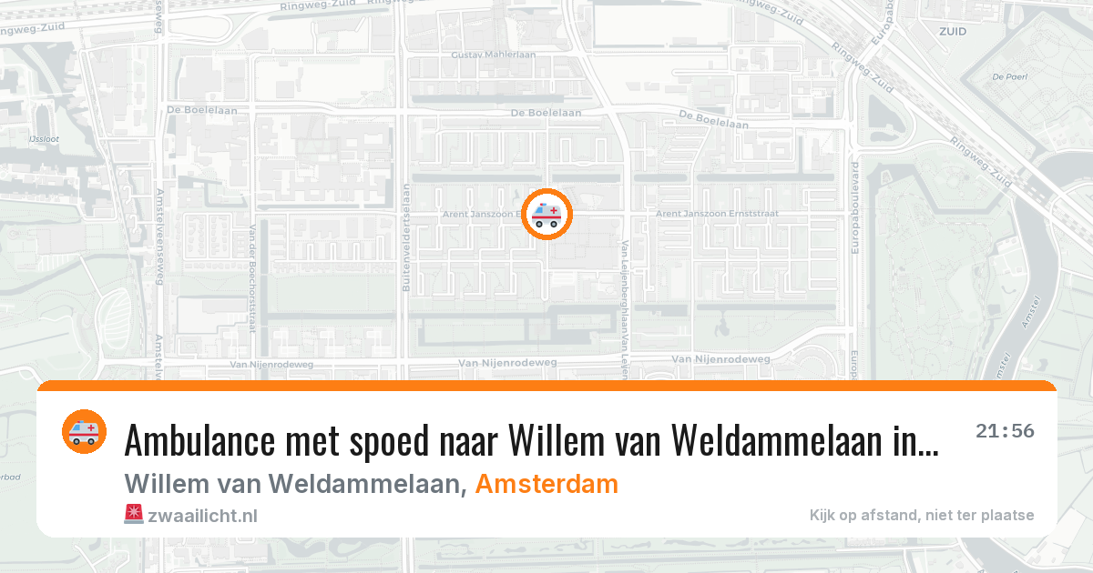 Ambulance met spoed naar Willem van Weldammelaan in Amsterdam — 7 aug 2026
