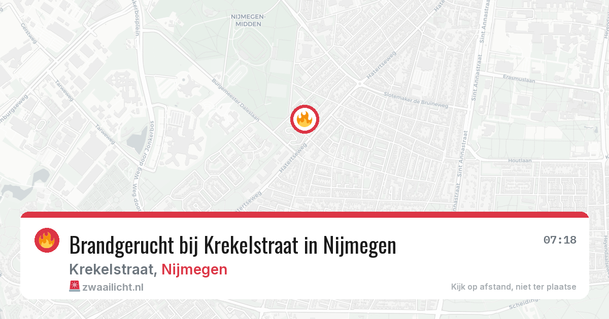 Brandgerucht bij Krekelstraat in Nijmegen — 30 mrt 2026