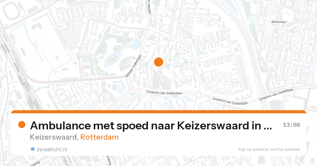 Ambulance met spoed naar Keizerswaard in Rotterdam — 27 aug 2026