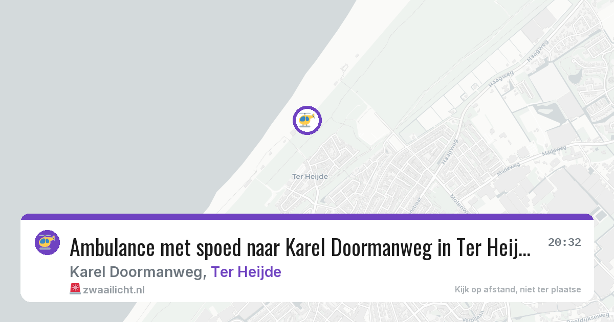 Ambulance met spoed naar Karel Doormanweg in Ter Heijde — 10 jun 2026