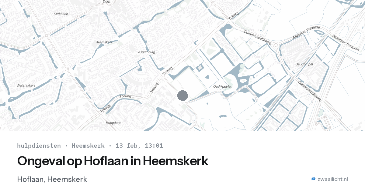 Ongeval op Hoflaan in Heemskerk — 13 feb 2026