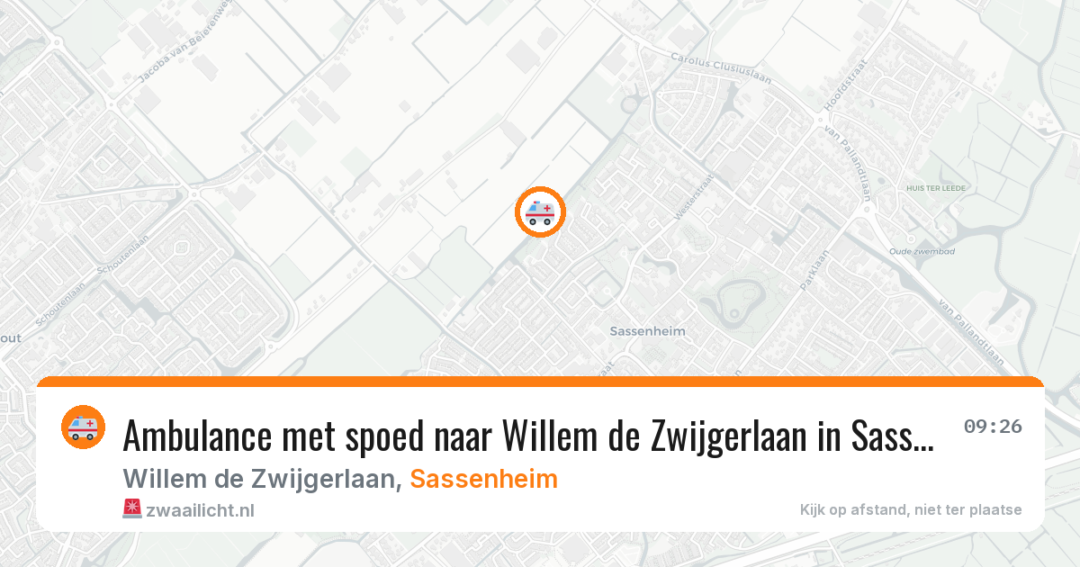 Ambulance met spoed naar Willem de Zwijgerlaan in Sassenheim — 25 jan 2026
