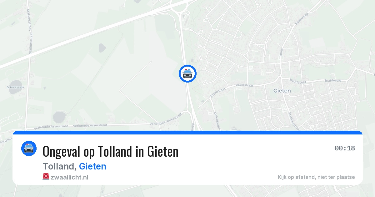Ongeval op Tolland in Gieten — 19 jun 2026